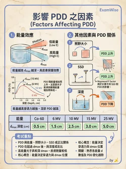 放射 - 深度劑量參數(PDD/TAR/TMR/TPR) - AI 圖文解析預覽
