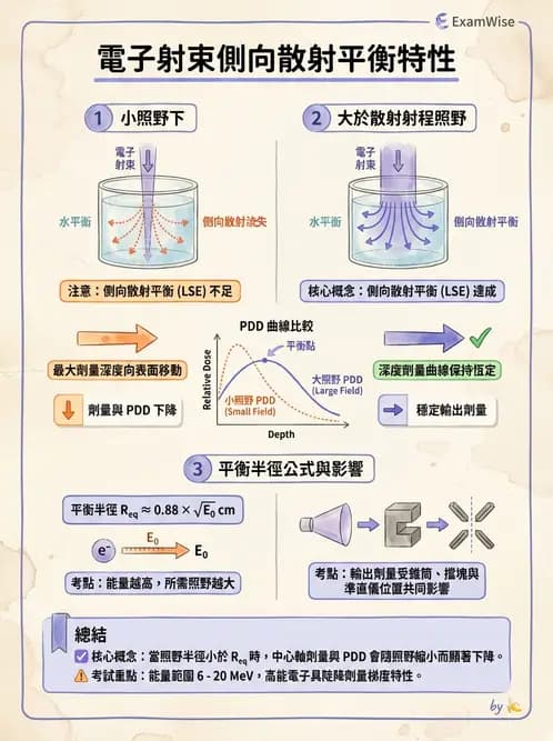 放射 - 電子射束物理特性與劑量分布 - AI 圖文解析預覽