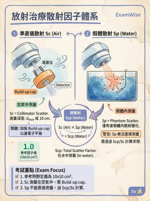 放射 - 劑量增建、散射因子與假體量測 - AI 圖文解析預覽