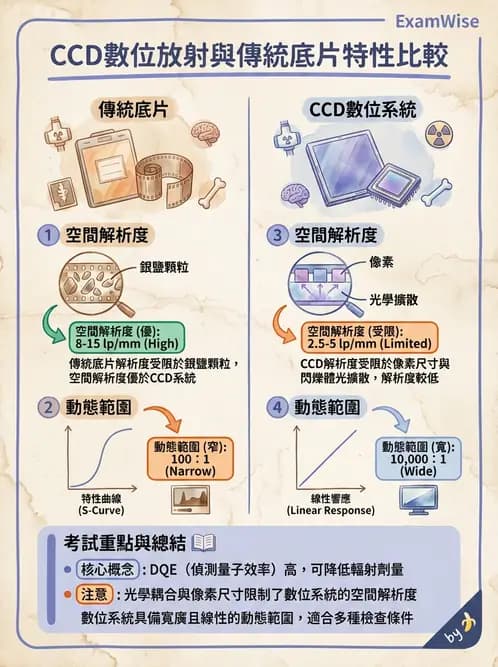 放射 - 數位放射攝影(DR)偵測器與影像品質 - AI 圖文解析預覽