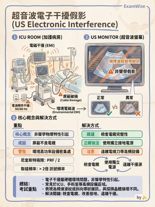 放射 - 超音波進階成像與假影 - AI 圖文解析預覽
