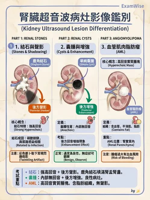 放射 - 腎臟血管與其他超音波 - AI 圖文解析預覽