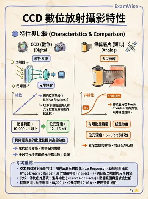 放射 - 數位放射攝影(DR)偵測器與影像品質 - AI 圖文解析預覽
