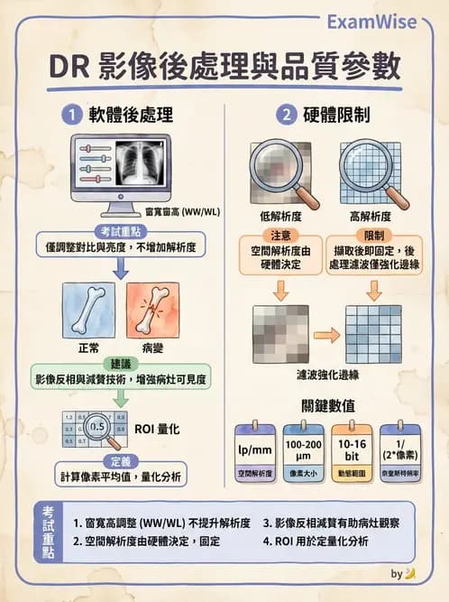 放射 - 數位放射攝影(DR)偵測器與影像品質 - AI 圖文解析預覽