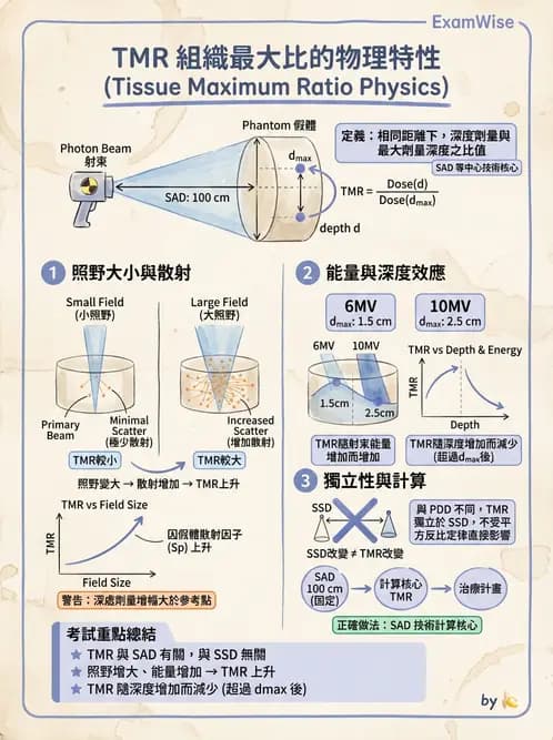 放射 - 深度劑量參數(PDD/TAR/TMR/TPR) - AI 圖文解析預覽