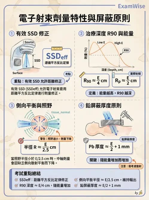 放射 - 電子射束物理特性與劑量分布 - AI 圖文解析預覽