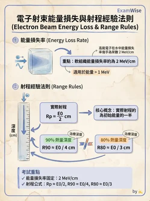放射 - 電子射束物理特性與劑量分布 - AI 圖文解析預覽