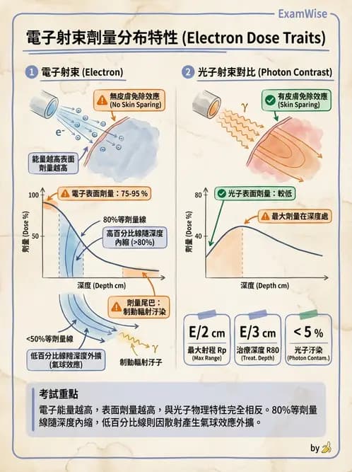 放射 - 電子射束物理特性與劑量分布 - AI 圖文解析預覽