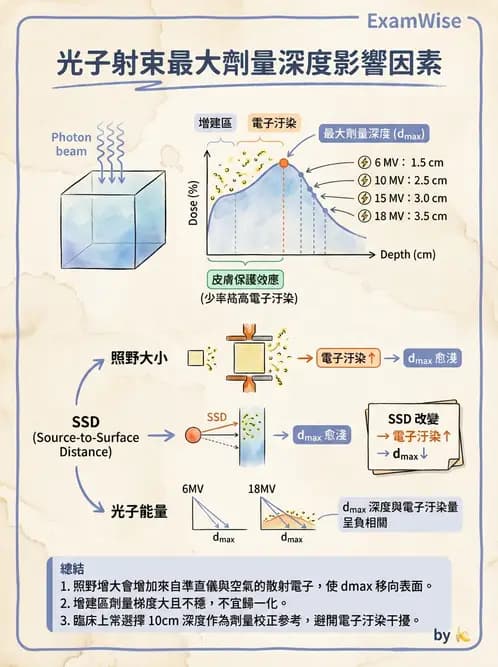 放射 - 劑量增建、散射因子與假體量測 - AI 圖文解析預覽