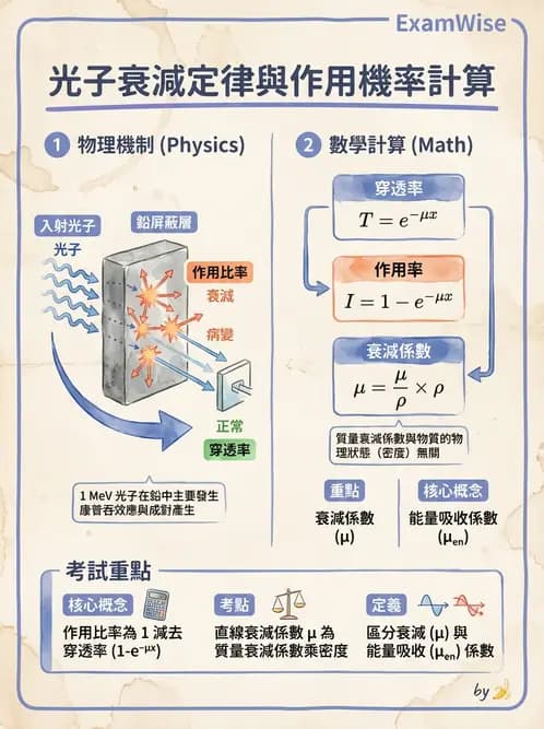 放射 - 光子衰減與係數計算 - AI 圖文解析預覽