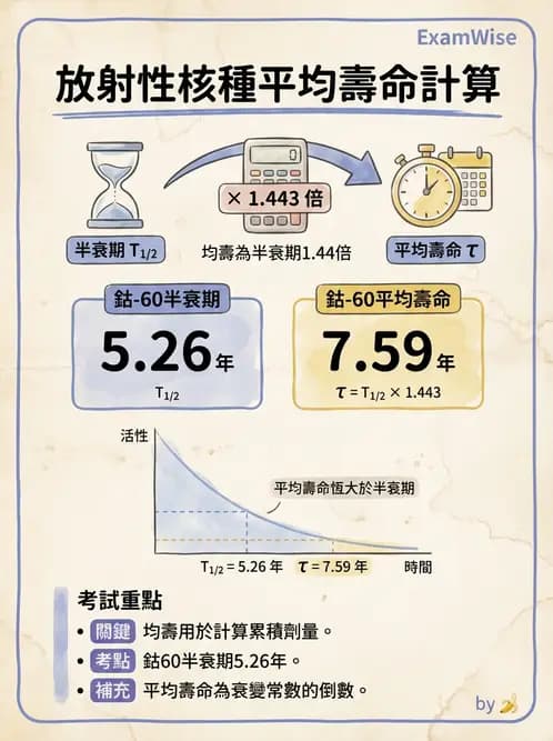 放射 - 放射性活度與衰變計算 - AI 圖文解析預覽