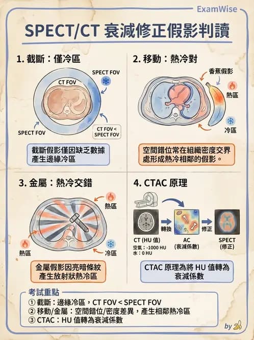 放射 - SPECT掃描參數、設備、衰減校正與QA - AI 圖文解析預覽