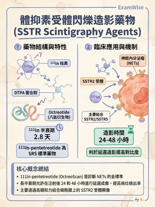 放射 - 腫瘤與內分泌造影SPECT藥物 - AI 圖文解析預覽