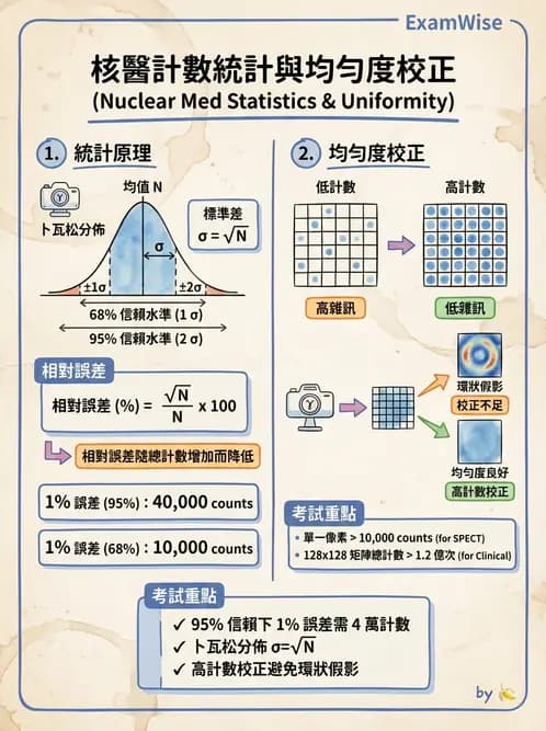 放射 - 核醫計數統計學 - AI 圖文解析預覽