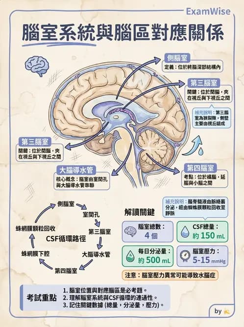 放射 - 腦幹、脊髓與腦室系統 - AI 圖文解析預覽