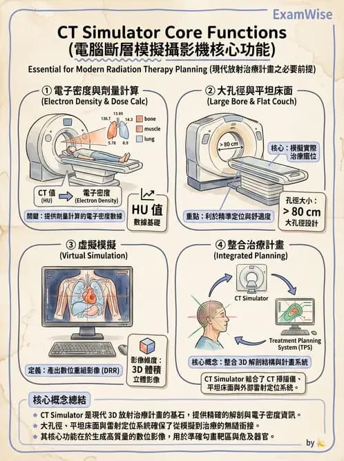 放射 - CT模擬攝影機與虛擬模擬定位 - AI 圖文解析預覽