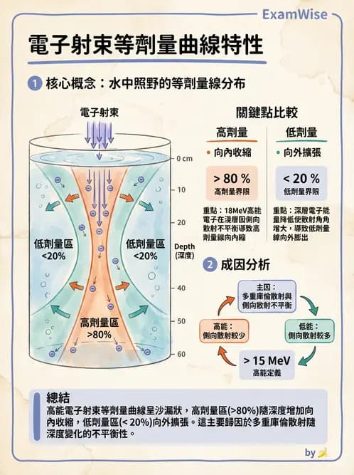 放射 - 電子射束物理特性與劑量分布 - AI 圖文解析預覽