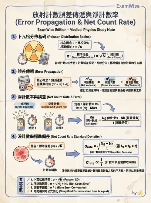 放射 - 核醫計數統計學 - AI 圖文解析預覽
