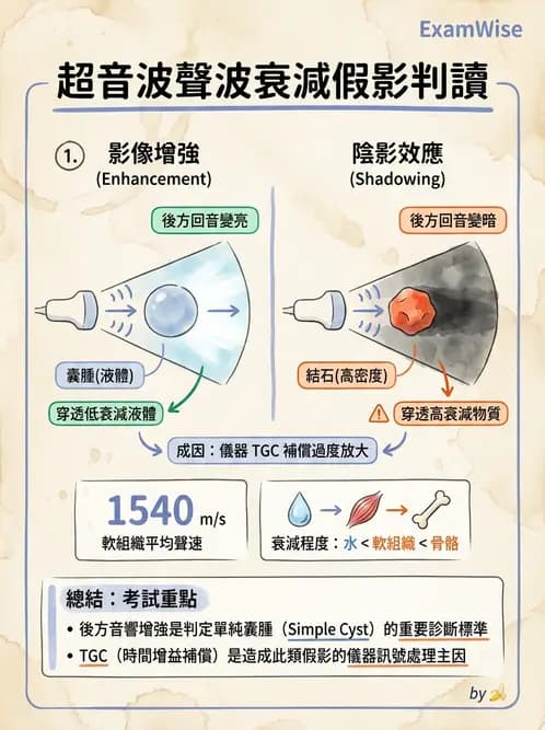 放射 - 超音波進階成像與假影 - AI 圖文解析預覽