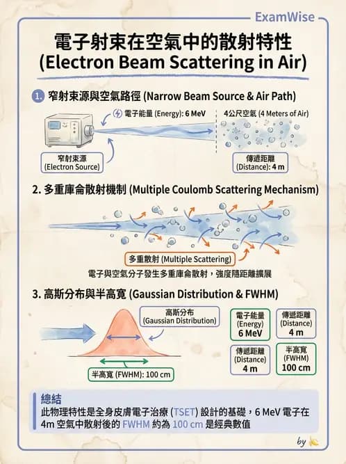 放射 - 電子射束物理特性與劑量分布 - AI 圖文解析預覽