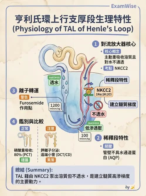 營養 - 腎臟與泌尿生理學 - AI 圖文解析預覽