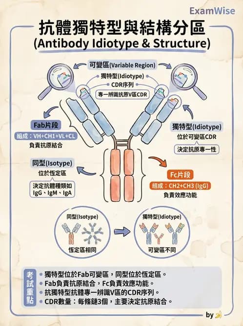 醫檢師 - 免疫球蛋白與抗體 - AI 圖文解析預覽