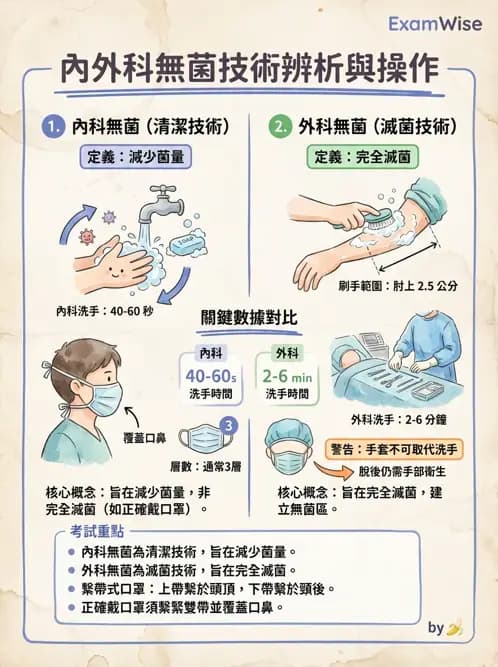 護理師 - 無菌消毒與感染控制 - AI 圖文解析預覽
