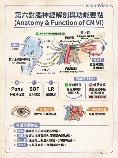 驗光師 - 眼部腦神經解剖與麻痺 - AI 圖文解析預覽