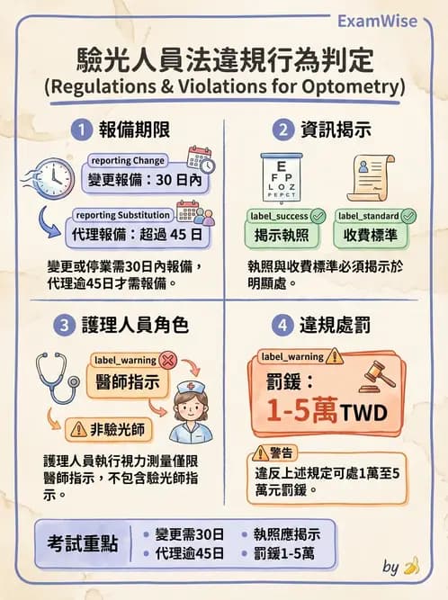 驗光師 - 業務紀錄與收費倫理罰則 - AI 圖文解析預覽