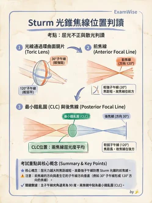 驗光師 - 散光焦線、面鏡與屈光不正成像 - AI 圖文解析預覽