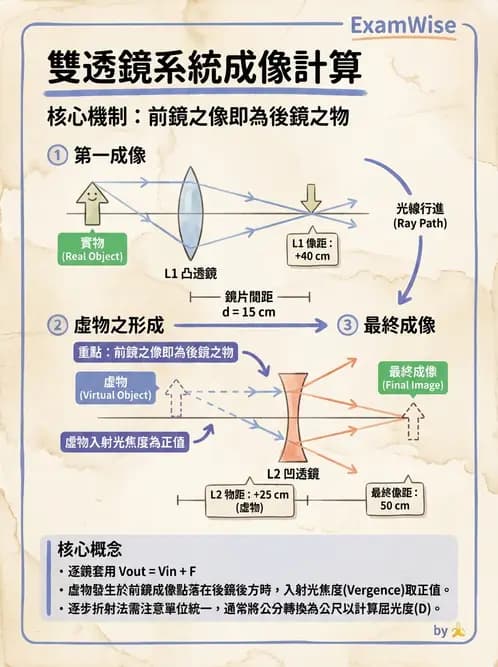 驗光師 - 透鏡屈光力計算與焦線分析 - AI 圖文解析預覽