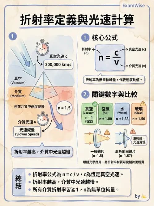 驗光師 - 折射定律、反射與光學現象 - AI 圖文解析預覽