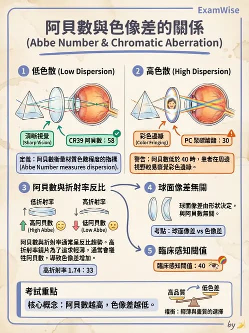 驗光師 - 色像差與阿貝數 - AI 圖文解析預覽