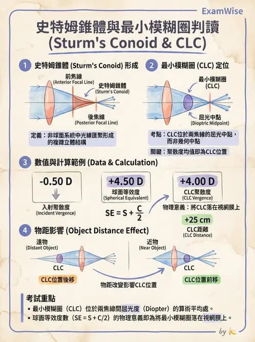 驗光師 - 透鏡屈光力計算與焦線分析 - AI 圖文解析預覽