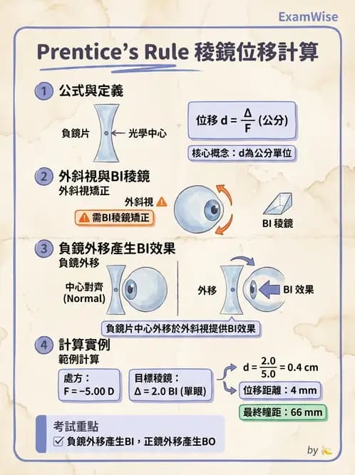 驗光師 - 稜鏡效應計算與偏心配鏡 - AI 圖文解析預覽