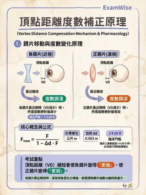 驗光師 - 頂點距離換算與等效處方 - AI 圖文解析預覽