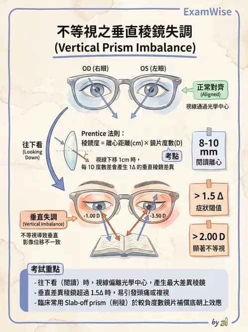 驗光師 - 稜鏡處方與垂直聚散處置 - AI 圖文解析預覽