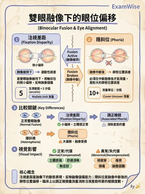 驗光師 - 固視偏差與雙眼視覺評估 - AI 圖文解析預覽