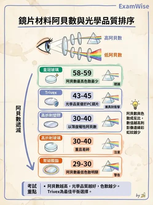 驗光師 - 鏡片材料特性與光學設計 - AI 圖文解析預覽