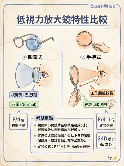 驗光師 - 近距離光學放大輔具種類與比較 - AI 圖文解析預覽