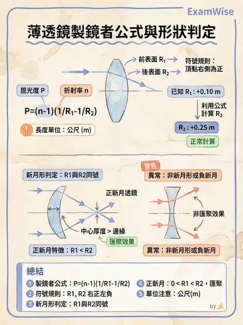 驗光師 - 厚透鏡屈光力計算 - AI 圖文解析預覽