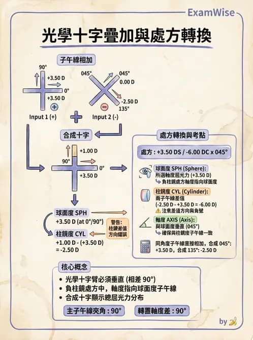 驗光師 - 透鏡屈光力計算與焦線分析 - AI 圖文解析預覽
