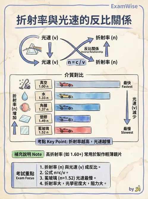 驗光師 - 折射定律、反射與光學現象 - AI 圖文解析預覽