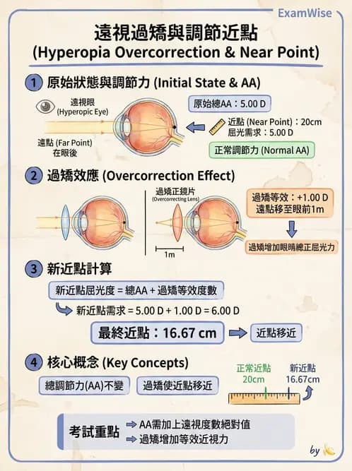 驗光師 - 調節機制與調節量計算 - AI 圖文解析預覽