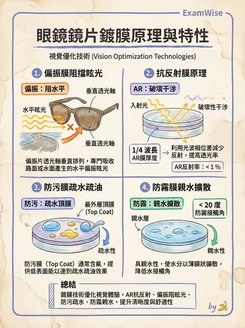 驗光師 - 鏡片材質、鍍膜與隱形眼鏡 - AI 圖文解析預覽