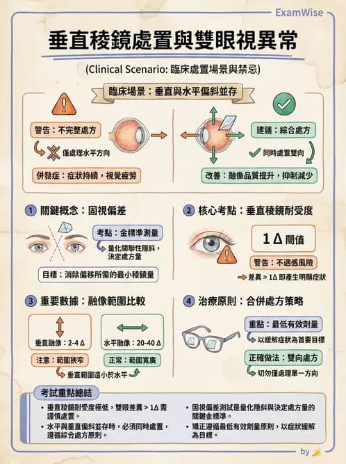 驗光師 - 稜鏡處方與垂直聚散處置 - AI 圖文解析預覽
