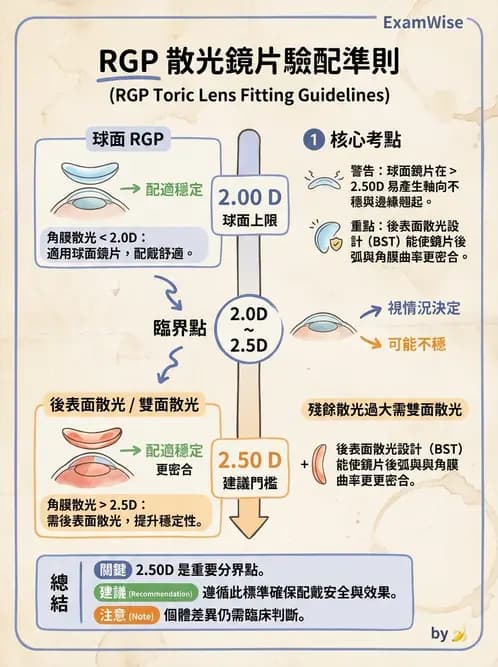 驗光師 - 硬式隱形眼鏡度數與散光計算 - AI 圖文解析預覽