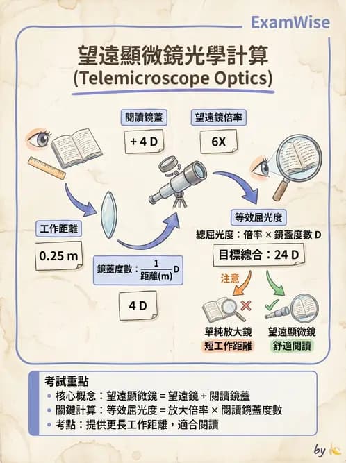 驗光師 - 望遠鏡光學原理與計算 - AI 圖文解析預覽