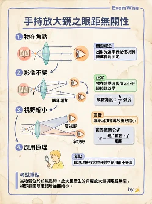 驗光師 - 放大原理與近距離光學計算 - AI 圖文解析預覽