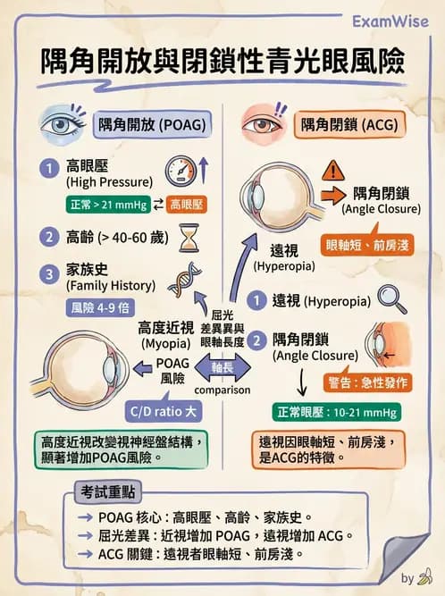 驗光師 - 青光眼分類、病因與危險因子 - AI 圖文解析預覽